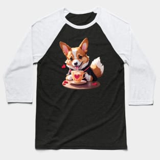 Cute Corgi fall in love Baseball T-Shirt